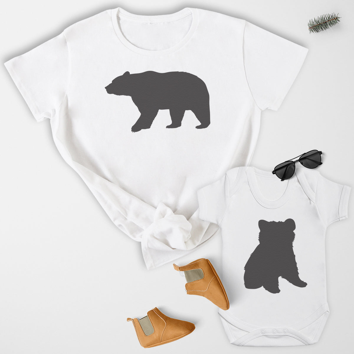 Mama Bear & Baby Bear - Baby T-Shirt & Bodysuit / Mum T-Shirt - (Sold Separately)