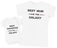 Best Mum And Daughter In The Galaxy - Baby Bodysuit & Mother's T-Shirt (1906864357425)