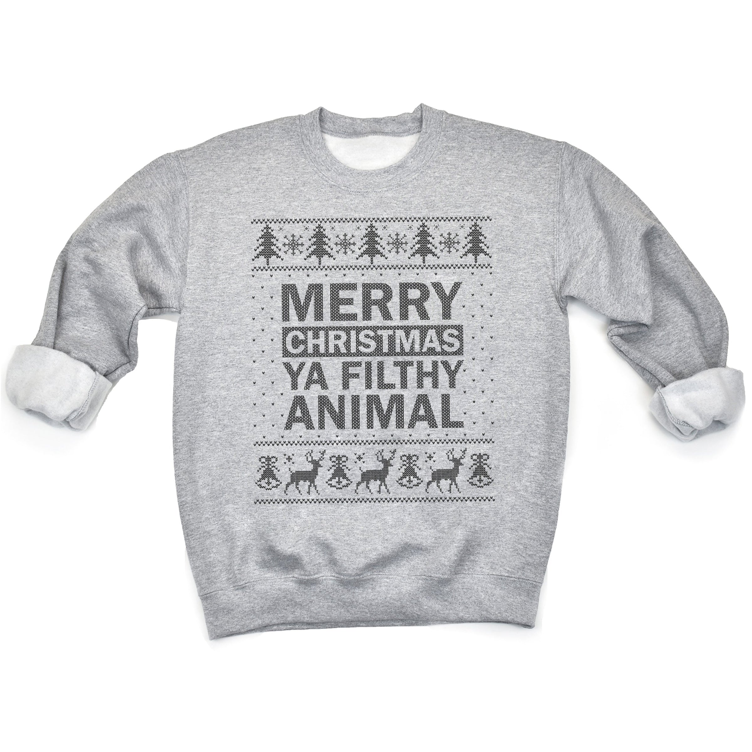 Merry Christmas Ya Filithy Animal Christmas Sweater - Christmas Jumper Sweatshirt - All Sizes