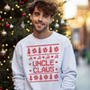 Claus Family Names Pattern Christmas Sweater - Christmas Jumper Sweatshirt - White - All Sizes