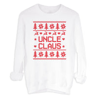 Claus Family Names Pattern Christmas Sweater - Christmas Jumper Sweatshirt - White - All Sizes