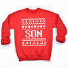 Family Names Pattern Christmas Sweater - Christmas Jumper Sweatshirt - Red - All Sizes