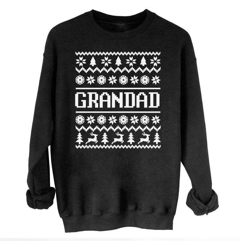 Family Names Pattern Christmas Sweater - Christmas Jumper Sweatshirt - Black - All Sizes