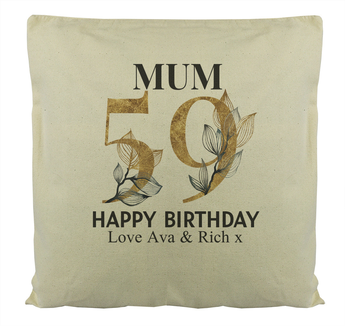 Personalised Happy Birthday Mum Cushion - Printed Cushion Cover