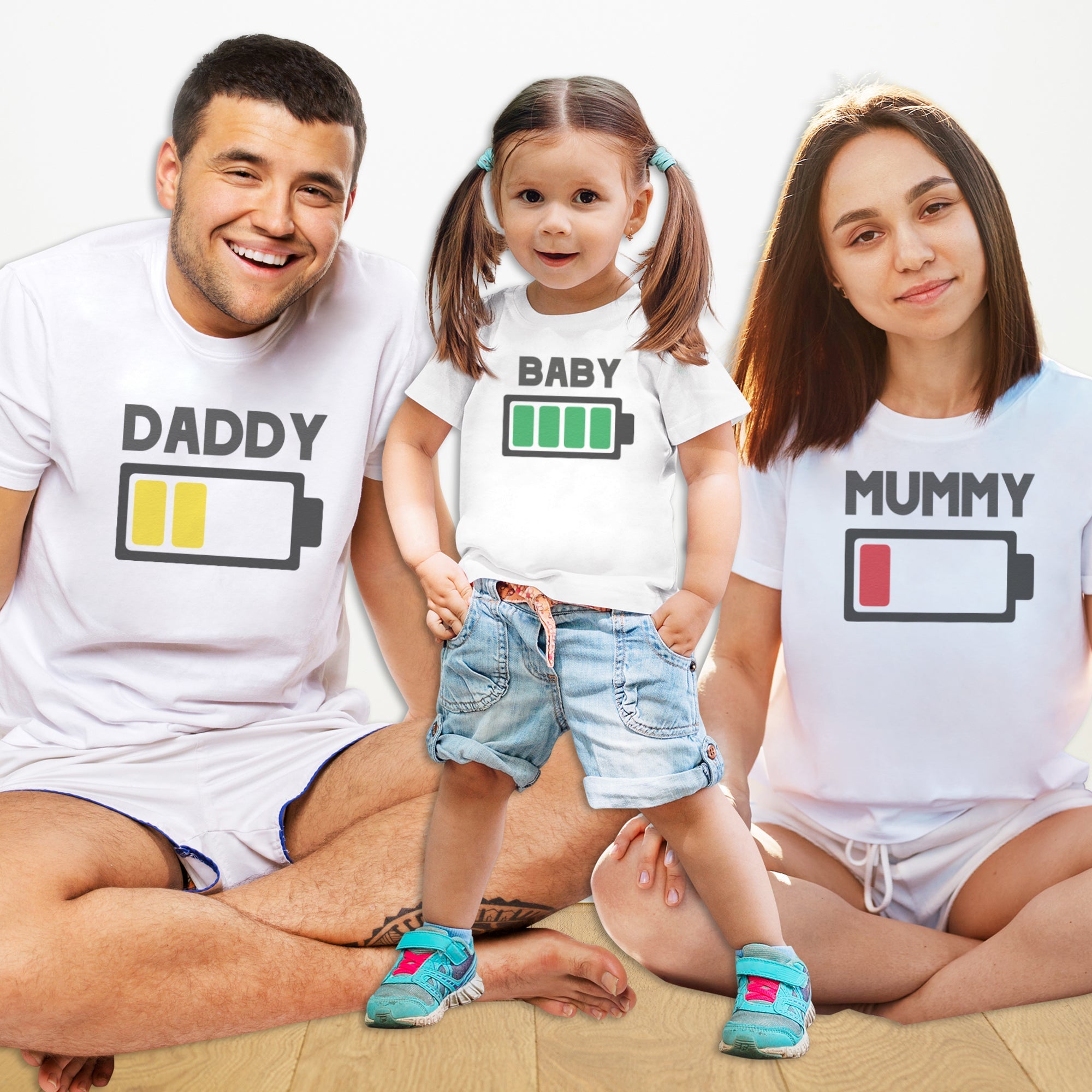 Daddy Mummy Baby Battery Whole Family Matching Family Matching The Gift Project