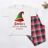 Personalised Santa's Little Helper - Family Matching Christmas Pyjamas - Top & Tartan PJ Bottoms