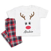 Personalised Reindeer ... - Family Matching Christmas Pyjamas - Top & Tartan PJ Bottoms