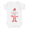 PERSONALISED First Christmas with Santa Hat & Boots - Baby Bodysuit & Baby T-Shirt