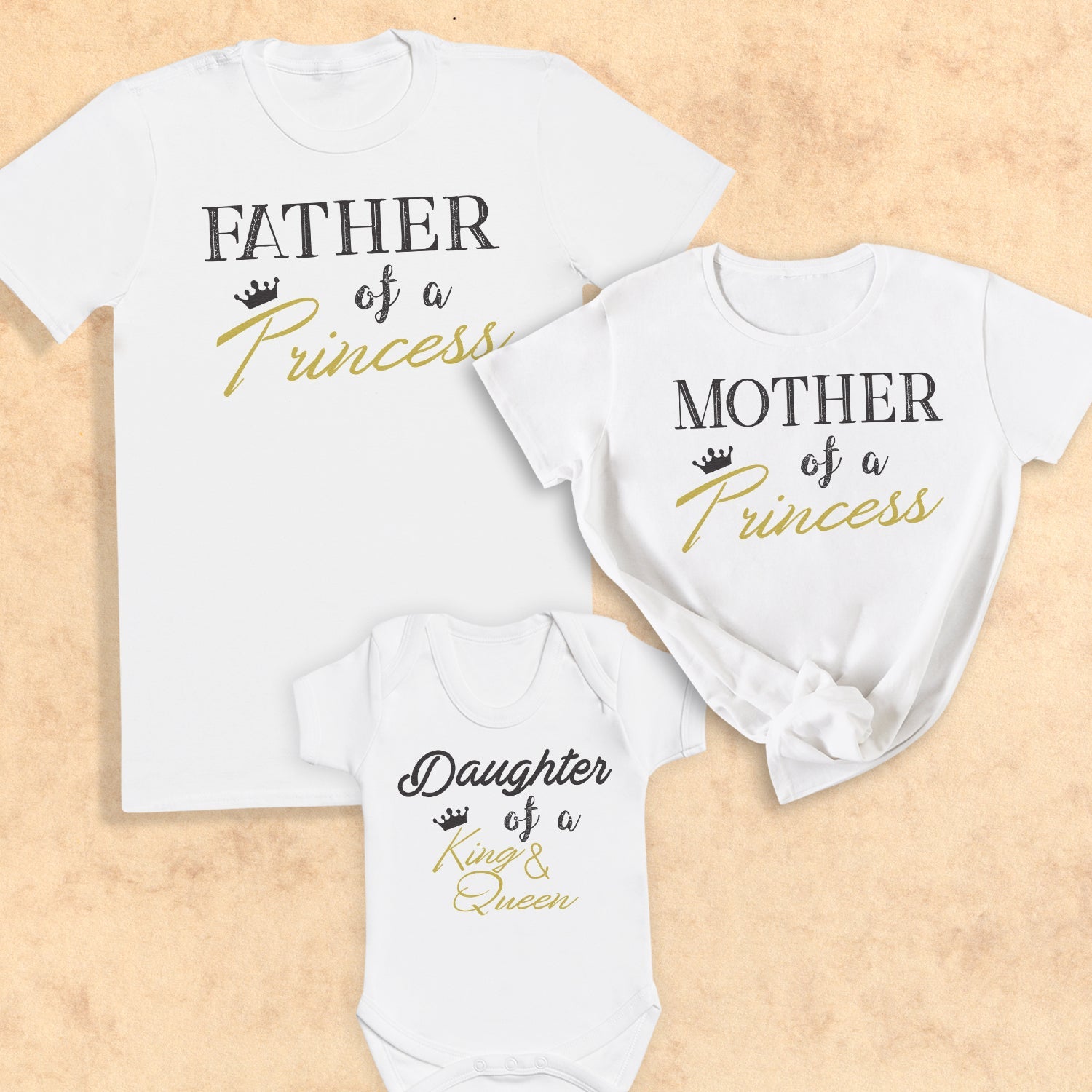 Parents To A Princess, Princess To A King & Queen - Whole Family Matching - Family Matching Tops - (Sold Separately)