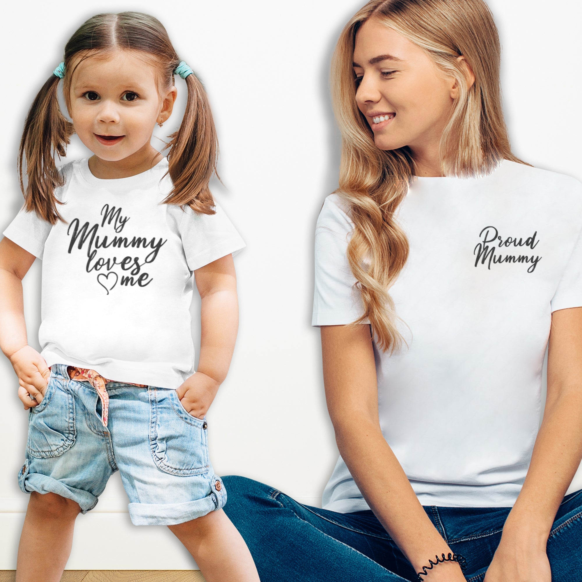 My Mummy Loves Me - Baby T-Shirt & Bodysuit / Mum T-Shirt Matching Set - (Sold Separately)