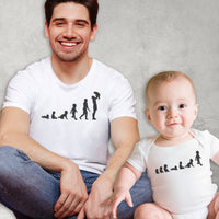 Evolution To A Baby & Dad - Mens T Shirt & Baby Bodysuit - (Sold Separately)