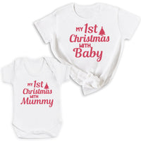 1st Christmas with Mummy - Family Matching Christmas Tops - Adult, Kids & Baby - (Sold Separately)