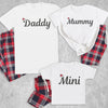 Daddy, Mummy & Mini Santa Hat - Family Matching Christmas Pyjamas - Top & Tartan PJ Bottoms - (Sold Separately)