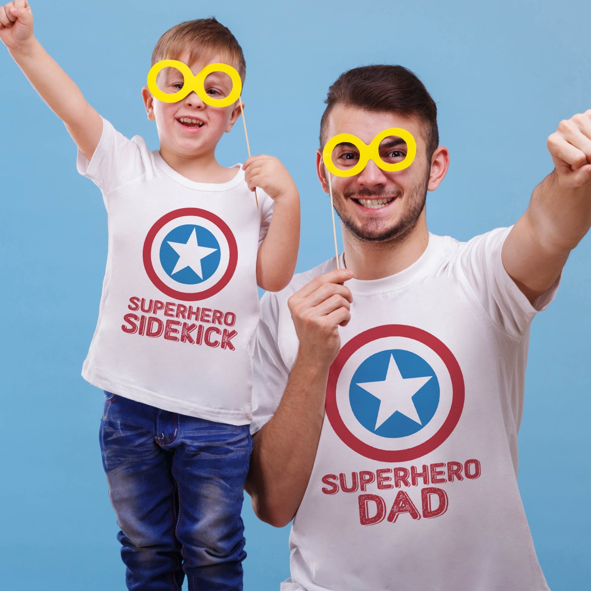 Father and son superhero shirts on sale