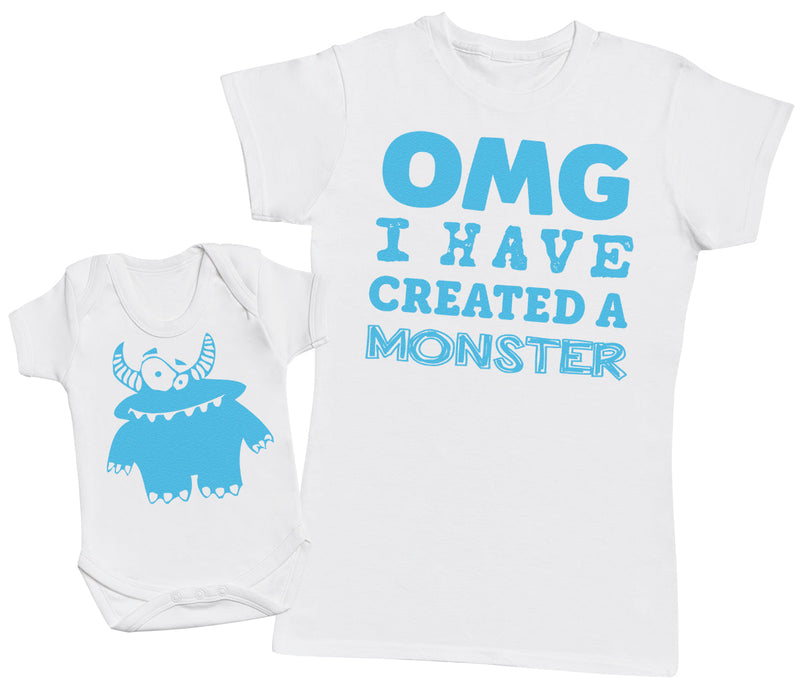 OMG I've Created A Blue Monster!- Mothers T-Shirt & Baby Bodysuit (255857786910)