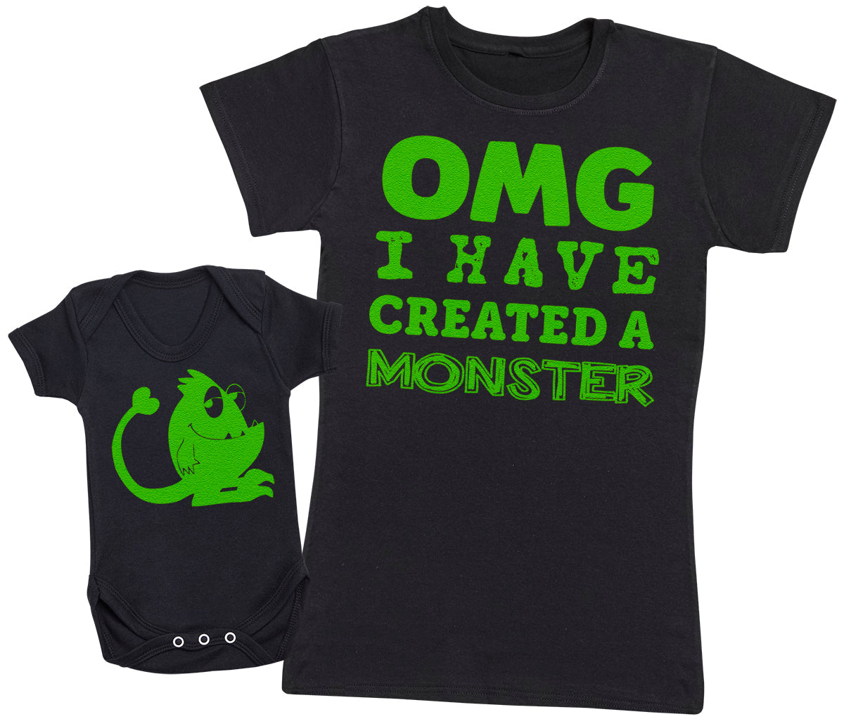 OMG I've Created A Green Monster!- Mothers T-Shirt & Baby Bodysuit (255857295390)